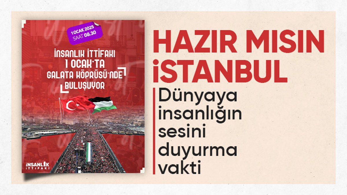 1 Ocak’ta Galata’da Gazze yürüyüşü: Yüz binler İsrail’in katliamına ‘dur’ diyecek