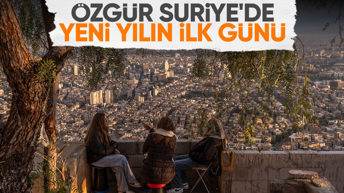 Suriyeliler, Kasyun Dağı’ndan Şam manzarasının tadını çıkarıyor